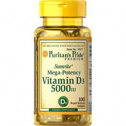 Vitamina D3 125 mcg (5000 IU) 100 gelule (Promoveaza un stil de viata sanatos) Obtinerea la maximum a vietii in fiecare zi este 