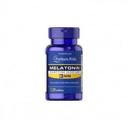 Puritan's Pride Melatonină 3 mg 120 de tablete (Insomnie, tulburari somn, somnifer natural) Beneficii Melatonina: imbunatateste 