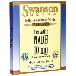 Swanson NADH 10 mg 30 Tablete Beneficii NADH: este esențial pentru producerea de energie, eficacitate clinică testată pentru sin