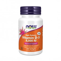 Vitamina D3 5000 IU, 240 Capsule (Impotriva osteoporozei, dureri oase) Beneficii Vitamina D3: contribuie la buna functionare a t