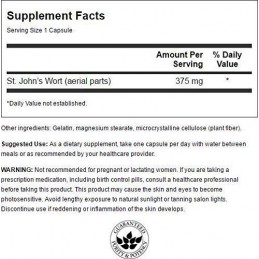 St. John's Wort - Sunatoare 375mg 60 Capsule, Swanson St. John's Wort - Sunatoare beneficii: ofera o stare de relaxare, modifica