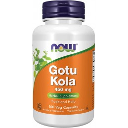 Now Foods Gotu Kola - 450 mg, 100 Capsule (Supliment dureri articulare, stres si anxietate) Beneficii Gotu Kola: imbunatateste f