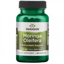 Moringa Oleifera, 400 mg, 60 Capsule Beneficii Moringa Oleifera- contine antioxidanti si compusi antiinflamatori, echilibreaza h