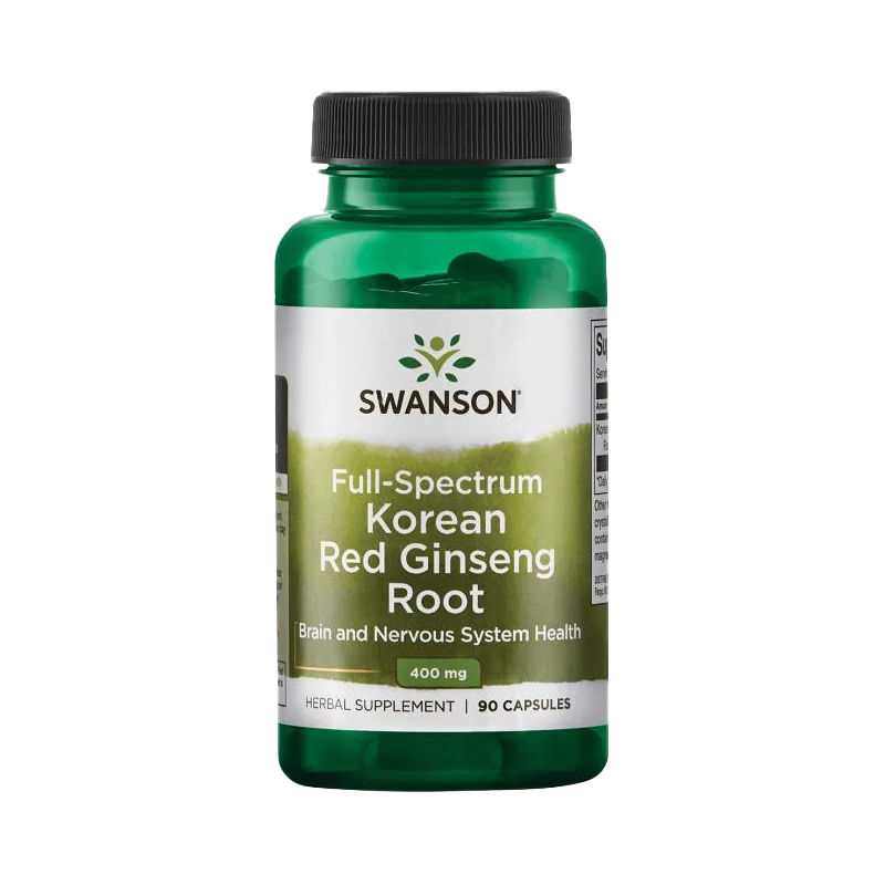 Swanson Full Spectrum Korean Red Ginseng (Ginseng rosu) 400mg - 90 Capsule Beneficii Ginseng Korean: antioxidant puternic care p