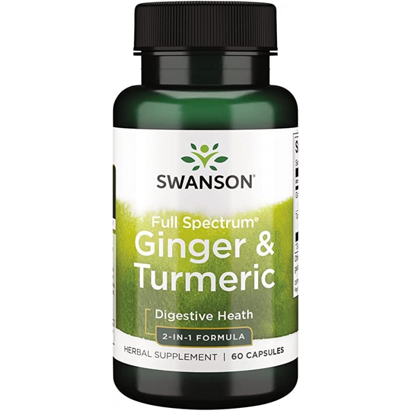 Swanson Ginger & Turmeric (Ghimbir si Turmeric) - 60 Capsule Beneficii ghimbir si turmeric: amelioreaza durerile, reduce greata 