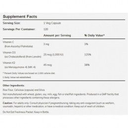 Vitamina D3 +K2 (MK4), 120 Capsule Notificat la Ministerul Sanatatii - Nr: 6404  - 3