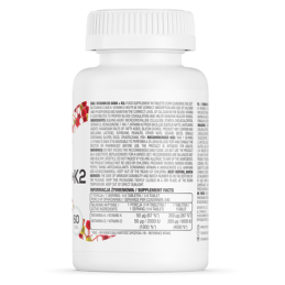 Vitamina D3 8000 IU + K2 200 mcg - 60 Tablete, OstroVit Beneficii Vitamina D3&amp;K2: mentine sanatatea oaselor, ajuta la reduce