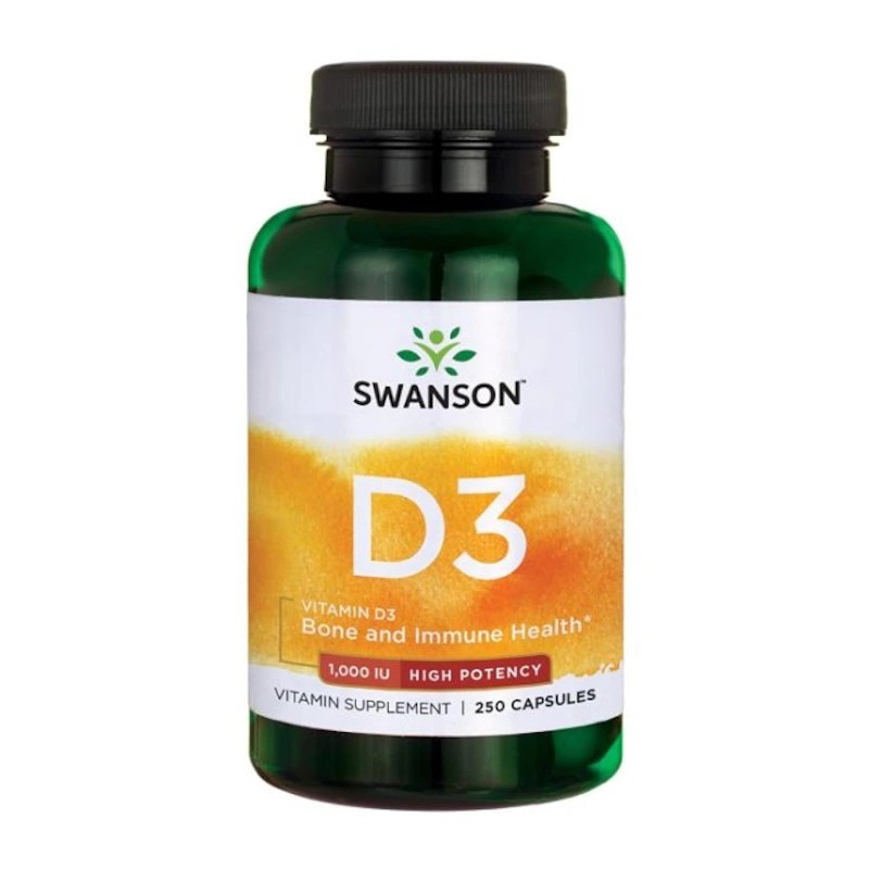 Swanson Vitamina D3 1,000 IU -  250 Capsule Beneficii Vitamina D3: mentine sanatatea oaselor, amelioreaza mai multe boli, ajuta 