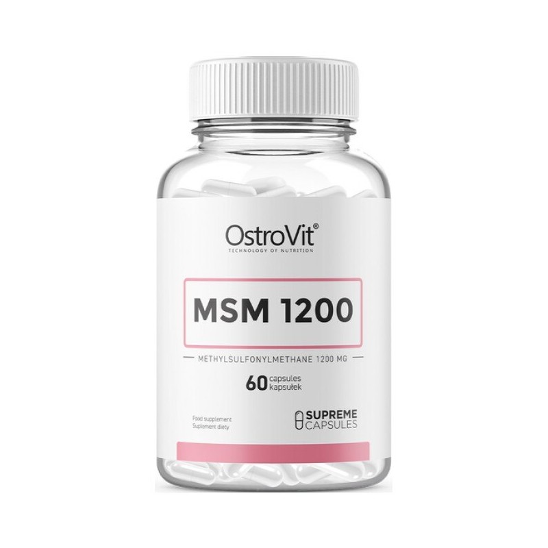 OstroVit Supreme Capsules MSM 1200 - 60 Capsule Beneficii MSM: ajuta in reducerea durerilor musculare post-antrenament si influe