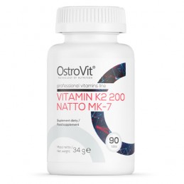 Vitamin K2 200 mg Natto MK-7 90 Tablete (contribuie la mentinerea oaselor normale si a coagularii normale a sangelui) Beneficiil