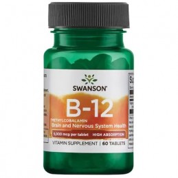 Vitamina B12 Methylcobalamin 5000 mcg 60 Pastile, Swanson Beneficii Vitamina B12: ajuta la formarea globulelor rosii si la ameli
