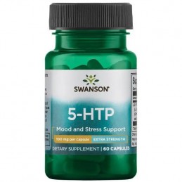 Supliment alimentar 5 HTP 100 mg Extra Strength 60 Capsule (Supliment depresie si anxietate, somn linistit)- Swanson Beneficii 5