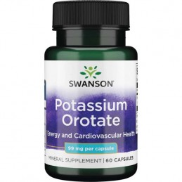 Swanson Potassium Orotate (Orotat de Potasiu) - 60 Capsule Beneficiile orotatului de potasiu: ajuta in reducere AVC-ului, ajuta 