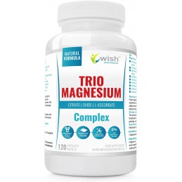 Trio Magnesium Complex 400mg - 120 Capsule (ajuta la scaderea tensiunii arteriale, protejeaza sistemul nervos, Beneficii magnezi
