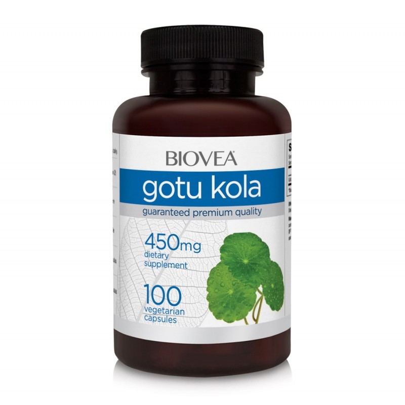 Biovea GOTU KOLA 450mg 100 Capsule Beneficii Gotu Kola: o veche planta energizantă ayurvedică, fiecare capsulă furnizează 435 mg
