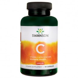 Supliment alimentar Vitamin C & Rose Hips Extract (Vit.C & Macese) 90 Capsule, 1000 mg- Swanson Beneficii Vitamina C &amp; Maces