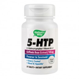 Supliment alimentar 5HTP - 30 Tablete, Secom Proprietati: sursa naturala de 5-HTP (Griffonia simplicifolia), adaosul de vitamine