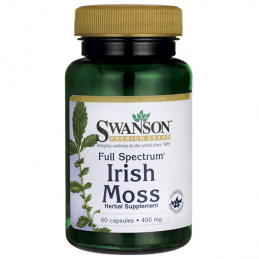 Swanson Full Spectrum Irish Moss (muschi irlandez) 400 mg - 60 Capsule Beneficii Irish Moss: sustine sanatatea tiroidei, sprijin