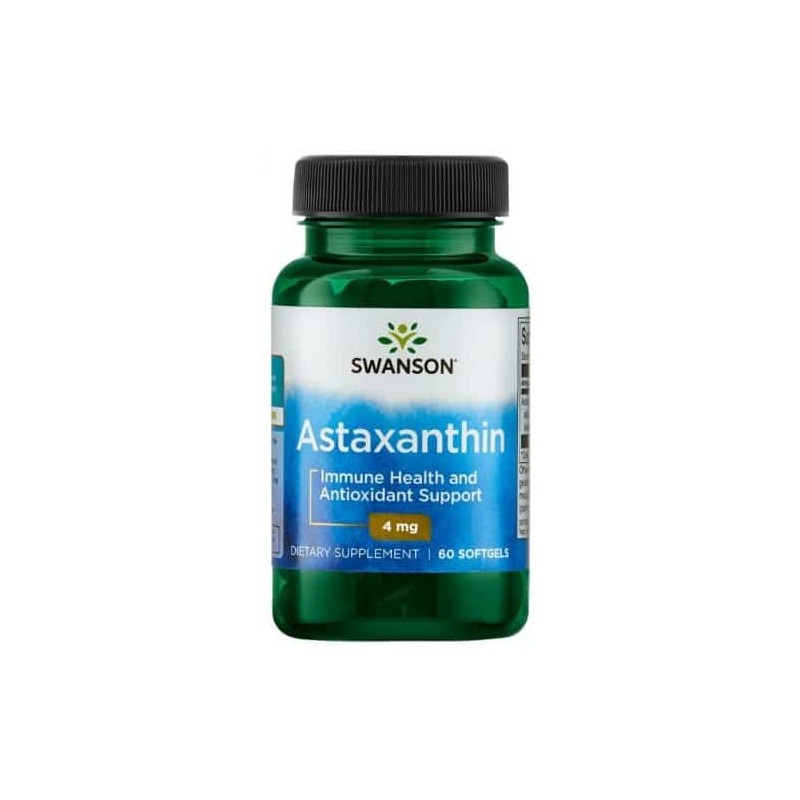 Swanson Astaxanthin, 4mg - 60 Capsule Beneficii Astaxantina: antioxidant, sustine o piele sanatoasa, supliment pentru antrenamen