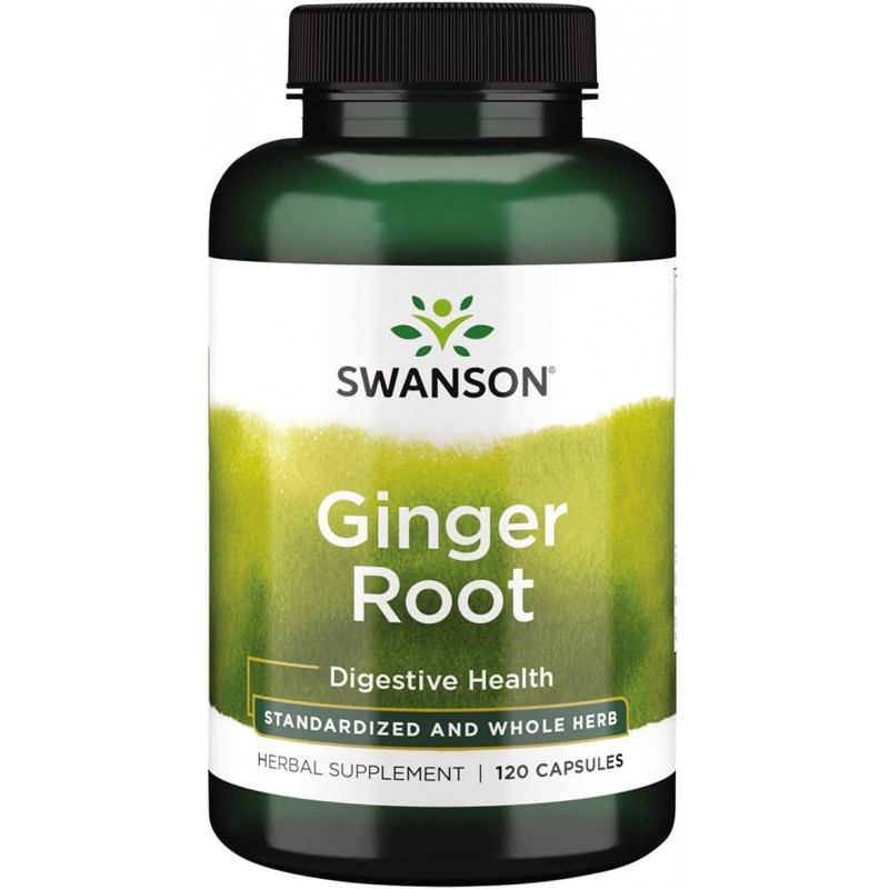 Swanson Ginger Root (Ghimbir, pentru digestie) - 120 Capsule Beneficii Ghimbir: reduce balonarea abdominala, stimuleaza digestia