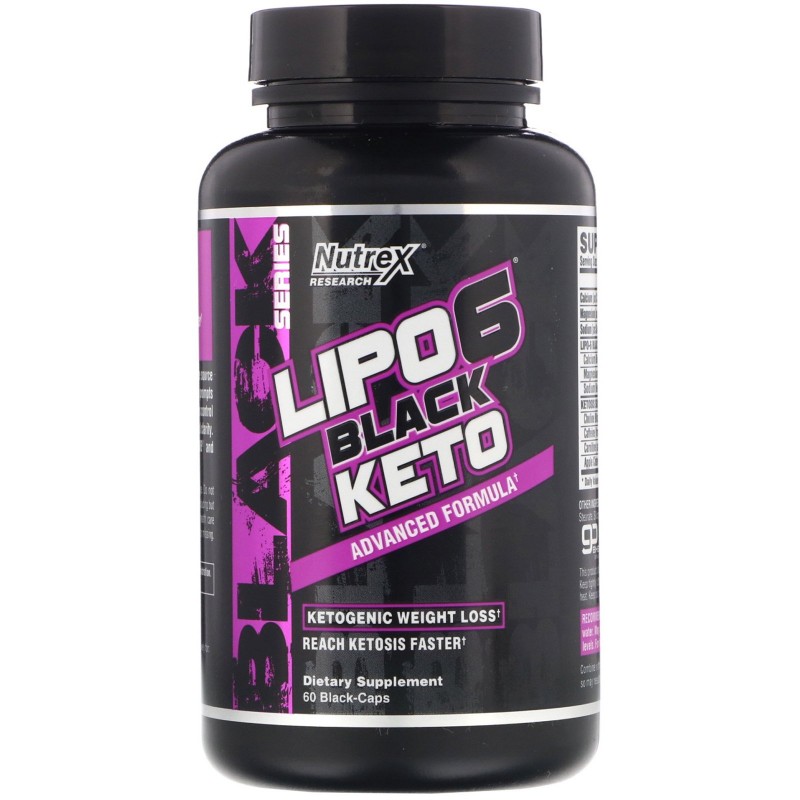Nutrex Lipo-6 Black Keto (arzator de grasimi) - 60 Capsule BENEFICII LIPO-6 BLACK KETO- ajuta in pierderea in greutate cu cetone