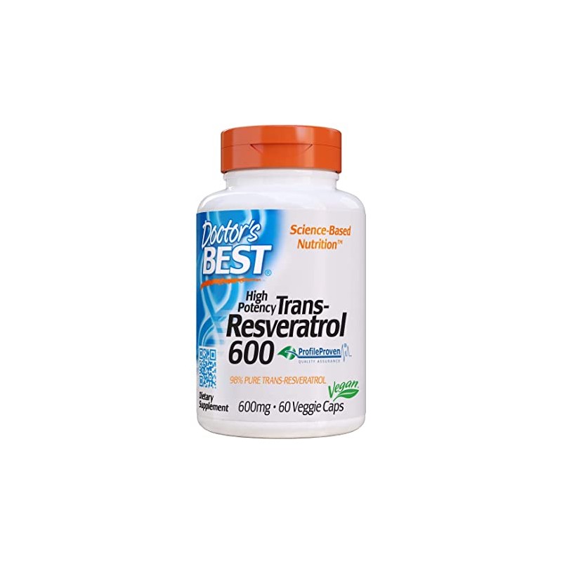 Doctor's Best Trans-Resveratrol 600, 600mg - 60 Capsule Beneficii Resveratrol- reducerea tensiunii arteriale, scaderea nivelului