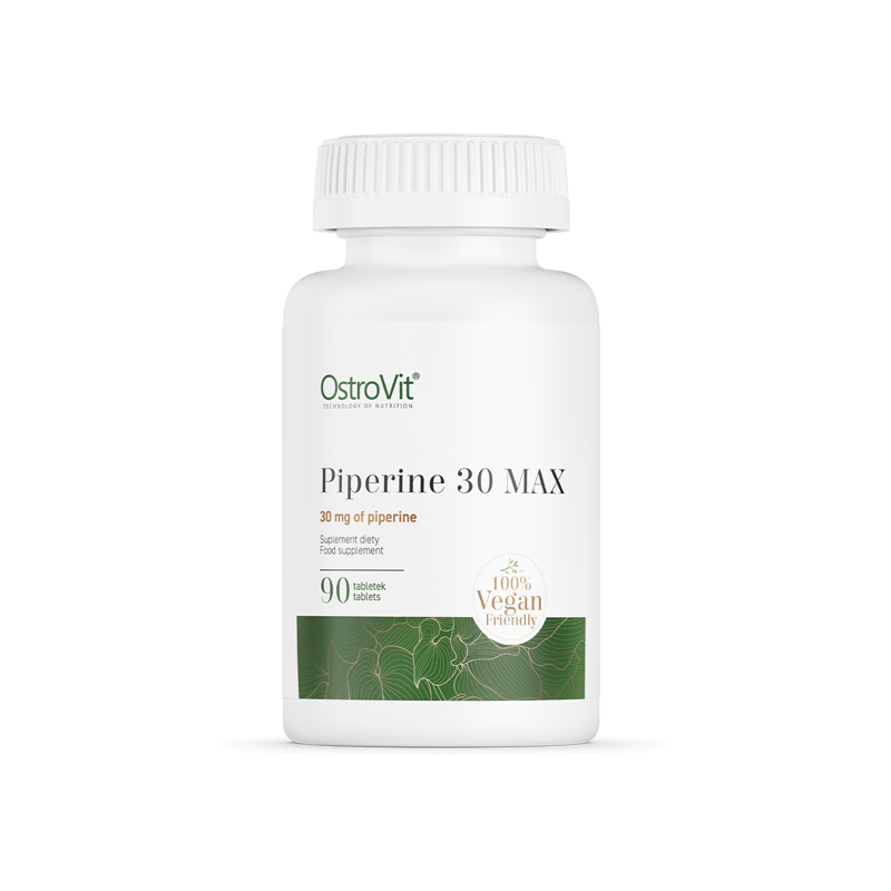 OstroVit Piperine 30 mg MAX - 90 Tablete (piper negru) Beneficii Piperine: supliment de calitate, usor de administrat, prezinta 