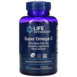 Supliment alimentar Super Omega-3 - 120 Capsule, Life Extension Benefiii Omega 3- risc redus de boli cardiovasculare, risc redus