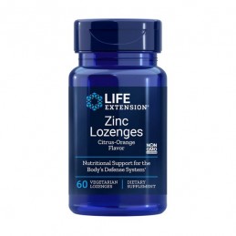 Supliment alimentar Zinc Lozenges, Natural Citrus-Orange - 60 Capsule, Life Extension Beneficii Zinc- reglarea proceselor metabo