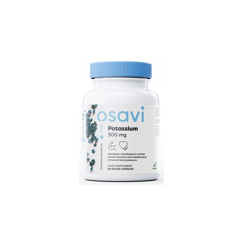 Osavi Potassium 300mg - 90 Capsule Beneficiile potasiului: ajuta in reducerea AVC-ului, ajuta la cresterea densitatii minerale o