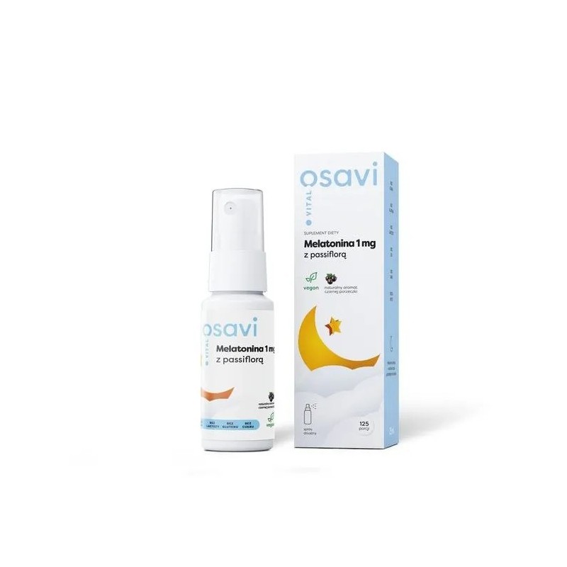 Osavi Melatonin with Passion Flower Oral Spray, 1mg (Blackcurrant) - 25 ml. Beneficii Melatonina: imbunatateste calitatea somnul