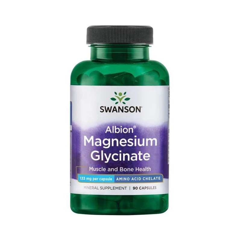 Albion Magnesium Glycinate - Magneziu Glicinat 133 mg 90 Capsule, Swanson Albion Magneziu Glicinat benefii: ajuta la reudcerea s