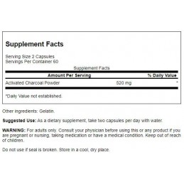 Swanson Activated Charcoal (Carbune activat) 260 mg - 120 Capsule Beneficiile carbunelui activat: ajuta in detoxifiere, suport p