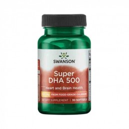 Super DHA 500 from Food-Grade Calamari, 30 Capsule- Ajuta functionarea optima a creierului, reduce riscul de boli cardiace Benef