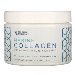 Supliment alimentar Marine Collagen, Strawberry (aroma de capsuni) - 150 g, Nordic Naturals Beneficii Colagen marin- ajuta piele
