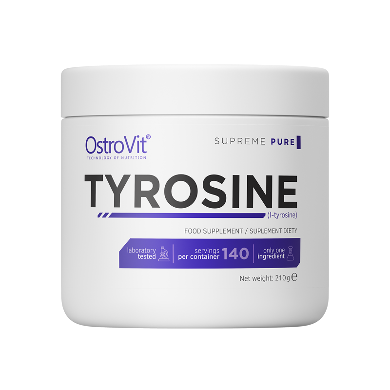 OstroVit Supreme Pure Tyrosine 210 grame Beneficii L-TYROSINE: stimuleaza eliberarea hormonului de crestere care determina crest