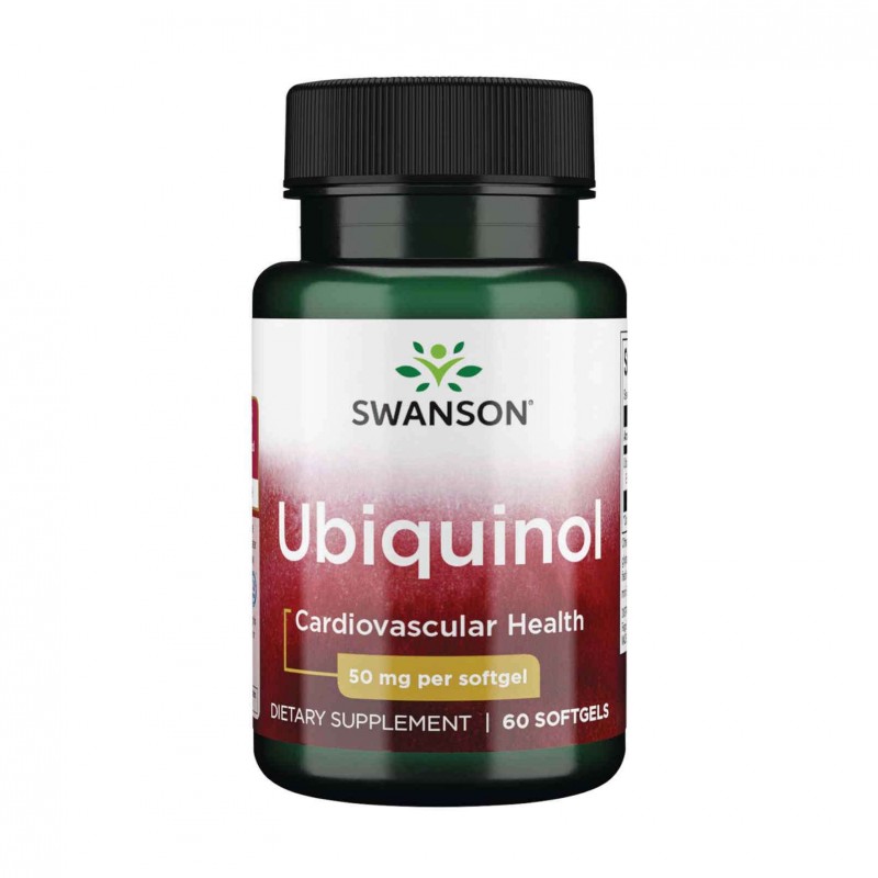 Swanson Ubiquinol, 50mg - 60 Capsule Beneficii Ubiquinol - Sprijina sanatatea optima a inimii, sprijina productia de energie cel