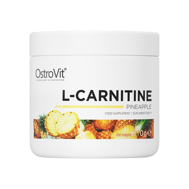 OstroVit L-carnitine 210 g ananas Beneficii Carnitina: sprijina procesele de ardere a grasimilor (absorbtia de energie din grasi