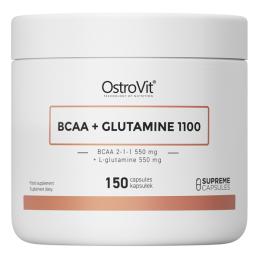 Supreme Capsules BCAA + Glutamine 1100 mg - 150 Capsule Beneficii BCAA + Glutamina- contribuie la cresterea rezistentei muscular