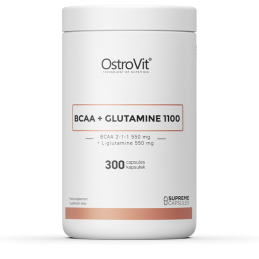 Supreme Capsules BCAA + Glutamine 1100 mg - 300 Capsule Beneficii BCAA + Glutamina- contribuie la cresterea rezistentei muscular