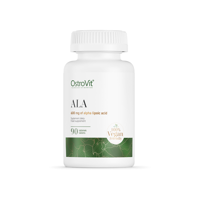 OstroVit ALA 90 tablete (acid alpha lipoic) Beneficii ALA: unul dintre cei mai puternici antioxidanti, ideal pentru reducerea gr