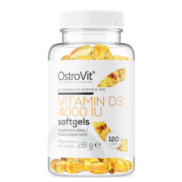 Vitamina D3 4000 IU 120 Capsule, OstroVit Beneficii Vitamina D3: mentine sanatatea oaselor, amelioreaza mai multe boli, ajuta la