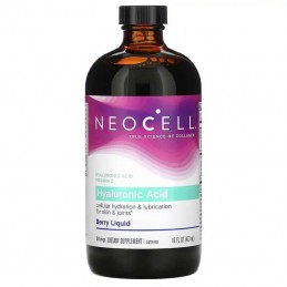 Neocell Acid Hialuronic 473 ml (aroma de coacaze) Beneficii Acid Hialuronic: complex cu Acid Hialuronic, Colagen marin si Vitami