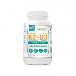 Vitamin K2 MK-7 Natto 100mcg + D3 50mcg - 120 Capsule (mentine sanatatea oaselor, ajuta la reducerea stresului si a depresiei) B
