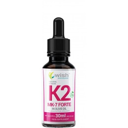 Wish Vitamina K2 MK7 - 30 ml BENEFICII VITAMINA K2 MK7: o sursa buna de Vitamina K, absorbtie excelenta a MK-7 din NATTO, o form