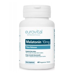 Eurovital MELATONINA 10mg (Dizolvare lenta) 60 Tablete Beneficii Melatonina: Promoveaza modele de somn sanatos, poate ajuta la a