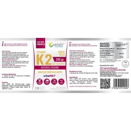 Vitamina K2 200 mcg, 120 tablete Notificat la Ministerul Sanatatii - Nr: 6208  - 3