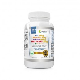 Wish Modulator Forte - 120 Capsule BENEFICII MODULATOR FORTE- doze mari de vitamine B6, B7, B12 si acid folic, formula perfect a