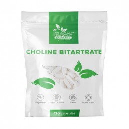 Raw Powders Choline Bitartrate 700mg - 120 Capsule (Bitartrat de Colina) BENEFICII BITARTRAT DE COLINA: contribuie la metabolism