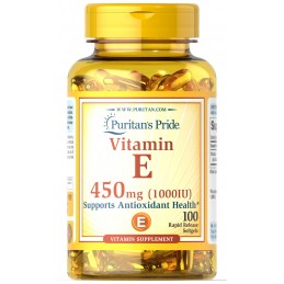 Vitamina E 450 mg (1000 IU) - 100 Capsule (antioxidant puternic, sprijina functia sistemului imunitar) BENEFICII VITAMINA E: ant